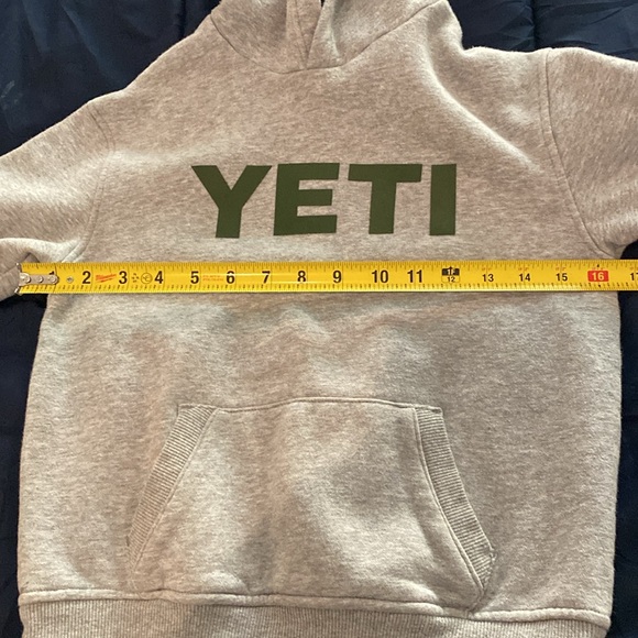Grey YETI sweatshirt with olive green lettering. Size Small - Picture 5 of 6